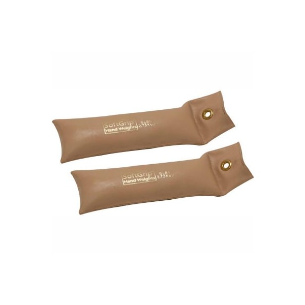 CanDo SoftGrip Hand Weight, 6 lb., Tan, 1 Pair